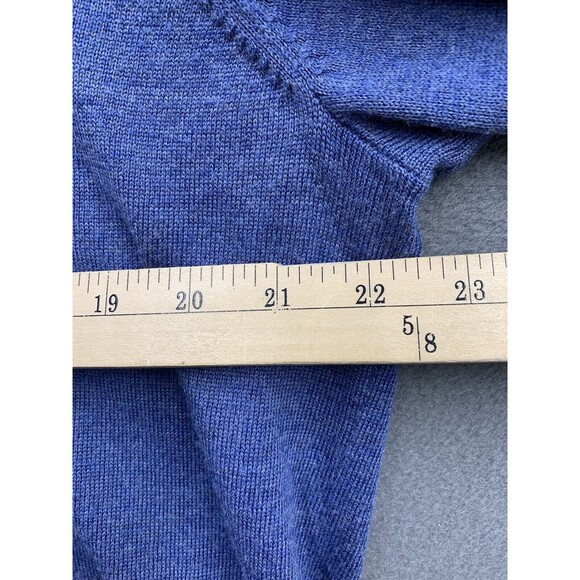 Joseph Abboud Sweater Mens Size XL Blue Merino Wool Blend V- Neck Pullover - Picture 6 of 14